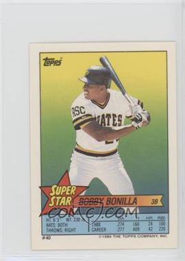 1989 Topps Super Star Sticker Back Cards - [Base] - Peeled #40 - Bobby Bonilla