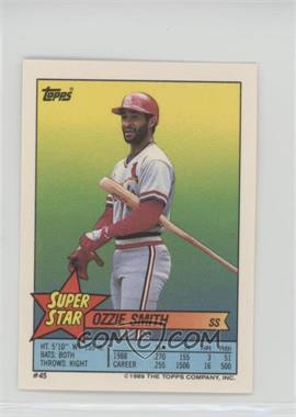 1989 Topps Super Star Sticker Back Cards - [Base] - Peeled #45 - Ozzie Smith