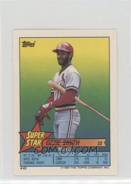 1989 Topps Super Star Sticker Back Cards - [Base] - Peeled #45 - Ozzie Smith