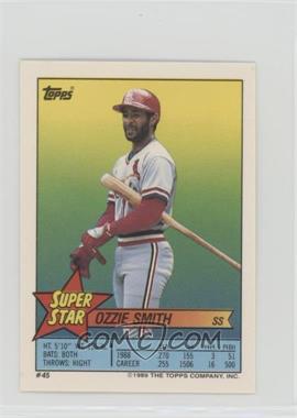 1989 Topps Super Star Sticker Back Cards - [Base] - Peeled #45 - Ozzie Smith