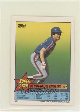 1989 Topps Super Star Sticker Back Cards - [Base] - Peeled #51 - Kevin McReynolds