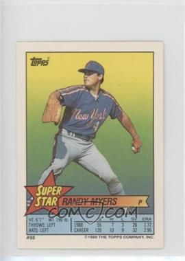 1989 Topps Super Star Sticker Back Cards - [Base] - Peeled #66 - Randy Myers