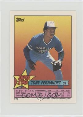 1989 Topps Super Star Sticker Back Cards - [Base] #10.237 - Tony Fernandez (Cal Ripken Jr. 237)