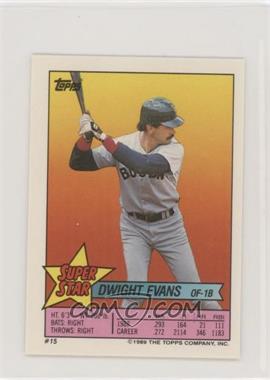 1989 Topps Super Star Sticker Back Cards - [Base] #15.271 - Dwight Evans (Mark Gubicza 271)