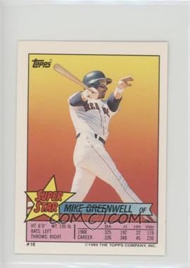 1989 Topps Super Star Sticker Back Cards - [Base] #16.150 - Mike Greenwell (Cal Ripken Jr. 150)