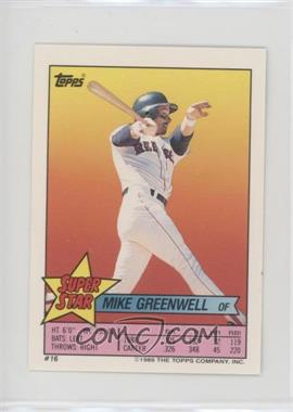 1989 Topps Super Star Sticker Back Cards - [Base] #16.150 - Mike Greenwell (Cal Ripken Jr. 150)