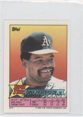 1989 Topps Super Star Sticker Back Cards - [Base] #17.120 - Dave Henderson (Mike Schmidt 120)