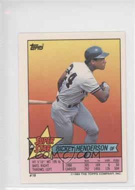 1989 Topps Super Star Sticker Back Cards - [Base] #18.13 - Rickey Henderson (Dave Smith 13, Mickey Tettleton 231)