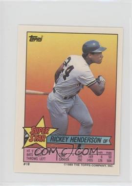 1989 Topps Super Star Sticker Back Cards - [Base] #18.13 - Rickey Henderson (Dave Smith 13, Mickey Tettleton 231)