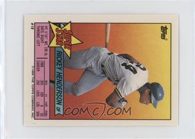 1989 Topps Super Star Sticker Back Cards - [Base] #18.63 - Rickey Henderson (John Shelby 63, Brook Jacoby 212)