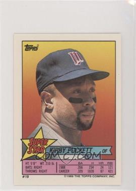 1989 Topps Super Star Sticker Back Cards - [Base] #19.52 - Kirby Puckett (Rick Sutcliffe 52, Rance Mulliniks 192)