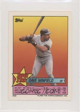 1989 Topps Super Star Sticker Back Cards - [Base] #20.115 - Dave Winfield (Von Hayes 115, Bud Black 209)