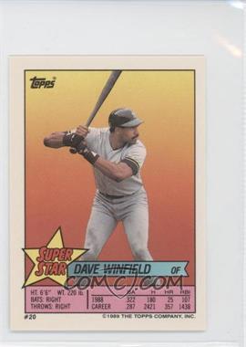 1989 Topps Super Star Sticker Back Cards - [Base] #20.126 - Dave Winfield (Jose Lind 126, Lee Smith 251)