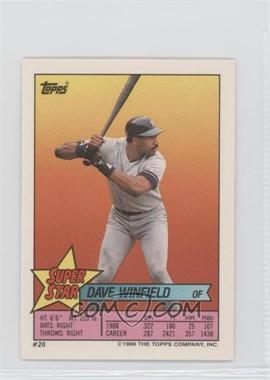 1989 Topps Super Star Sticker Back Cards - [Base] #20.126 - Dave Winfield (Jose Lind 126, Lee Smith 251)