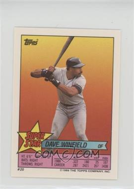 1989 Topps Super Star Sticker Back Cards - [Base] #20.126 - Dave Winfield (Jose Lind 126, Lee Smith 251)