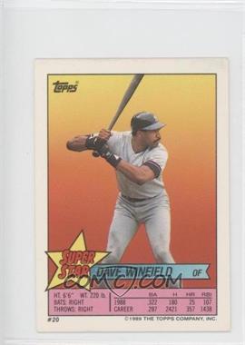 1989 Topps Super Star Sticker Back Cards - [Base] #20.260 - Dave Winfield (Wade Boggs 260)