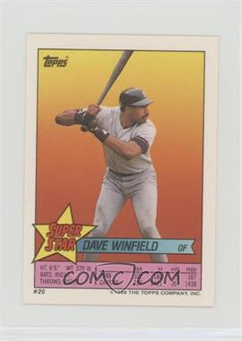 1989 Topps Super Star Sticker Back Cards - [Base] #20.260 - Dave Winfield (Wade Boggs 260)