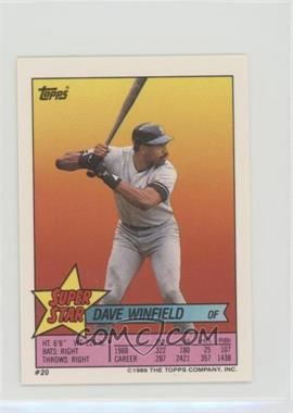 1989 Topps Super Star Sticker Back Cards - [Base] #20.260 - Dave Winfield (Wade Boggs 260)