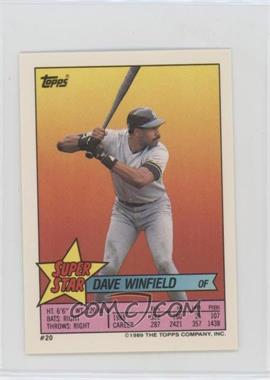 1989 Topps Super Star Sticker Back Cards - [Base] #20.36 - Dave Winfield (Willie McGee 36, Rafael Santana 313)