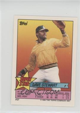 1989 Topps Super Star Sticker Back Cards - [Base] #27.135 - Dave Stewart (Bo Diaz 135, Fred Manrique 300)