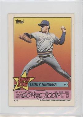 1989 Topps Super Star Sticker Back Cards - [Base] #28.315 - Teddy Higuera (Dave Winfield 315)