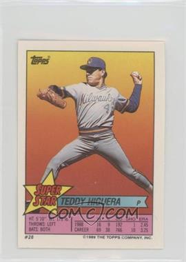 1989 Topps Super Star Sticker Back Cards - [Base] #28.315 - Teddy Higuera (Dave Winfield 315)