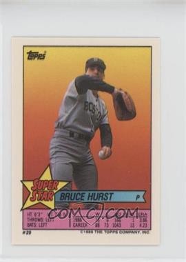 1989 Topps Super Star Sticker Back Cards - [Base] #29.110 - Bruce Hurst (Mark Davis 110)