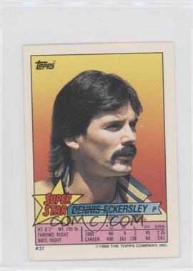 1989 Topps Super Star Sticker Back Cards - [Base] #31.161 - Dennis Eckersley (Ozzie Smith 161) [Poor to Fair]