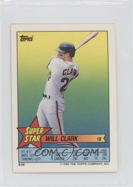 1989 Topps Super Star Sticker Back Cards - [Base] #34.153 - Will Clark (Frank Viola 153)