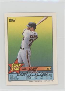1989 Topps Super Star Sticker Back Cards - [Base] #34.215 - Will Clark (Doug Jones 215)