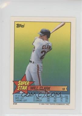 1989 Topps Super Star Sticker Back Cards - [Base] #34.215 - Will Clark (Doug Jones 215)