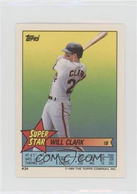 1989 Topps Super Star Sticker Back Cards - [Base] #34.85 - Will Clark (Brett Butler 85, Tom Henke 195)