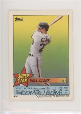 1989 Topps Super Star Sticker Back Cards - [Base] #34.86 - Will Clark (Don Robinson 86, Dwight Evans 252)