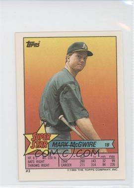 1989 Topps Super Star Sticker Back Cards - [Base] #3.58 - Mark McGwire (Mike Scioscia 58, Bret Saberhagen 263)