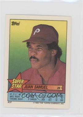 1989 Topps Super Star Sticker Back Cards - [Base] #37.10 - Juan Samuel (Kevin McReynolds 10, Jay Buhner 319)