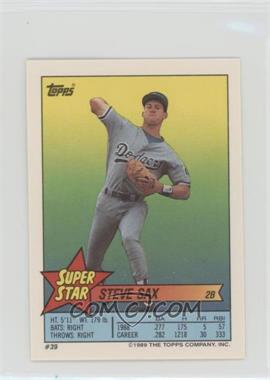 1989 Topps Super Star Sticker Back Cards - [Base] #39.164 - Steve Sax (Dave Henderson 164, Ivan Calderon 297)