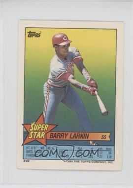 1989 Topps Super Star Sticker Back Cards - [Base] #44.124 - Barry Larkin (John Smiley 124, Tom Brookens 278) [EX to NM]