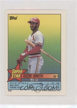 1989 Topps Super Star Sticker Back Cards - [Base] #45.11 - Ozzie Smith (Jose Canseco 11, Paul Gibson 323)