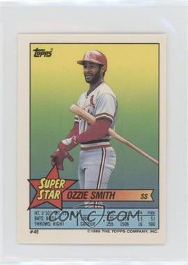 1989 Topps Super Star Sticker Back Cards - [Base] #45.19 - Ozzie Smith (Billy Hatcher 19, John Farrell 214)