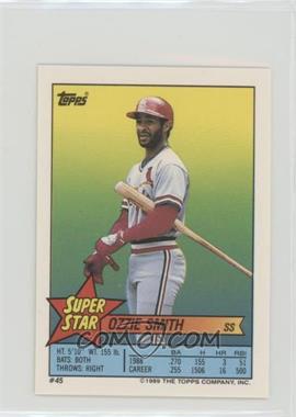 1989 Topps Super Star Sticker Back Cards - [Base] #45.49 - Ozzie Smith (Shawon Dunston 49, Jose Bautista 229)