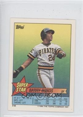1989 Topps Super Star Sticker Back Cards - [Base] #46.3324 - Barry Bonds (Doug Jones 3, Mark Grace 324)
