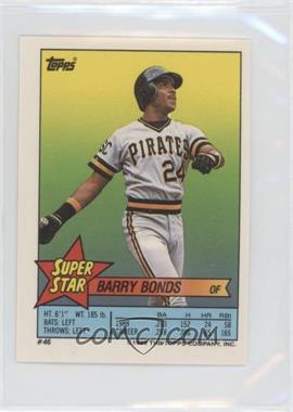 1989 Topps Super Star Sticker Back Cards - [Base] #46.7317 - Barry Bonds (Tom Browning 7, Tim Belcher 317)