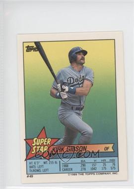 1989 Topps Super Star Sticker Back Cards - [Base] #49.143 - Kirk Gibson (Danny Jackson 143)