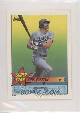 1989 Topps Super Star Sticker Back Cards - [Base] #49.55 - Kirk Gibson (Ryne Sandberg 55)