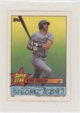 1989 Topps Super Star Sticker Back Cards - [Base] #49.8239 - Kirk Gibson (Jeff Reardon 8, Larry Sheets 239)