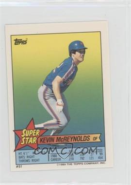 1989 Topps Super Star Sticker Back Cards - [Base] #51.159 - Kevin McReynolds (Will Clark 159)