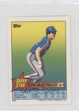 1989 Topps Super Star Sticker Back Cards - [Base] #51.159 - Kevin McReynolds (Will Clark 159)