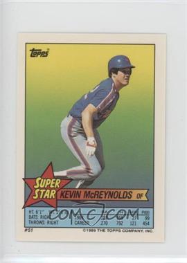 1989 Topps Super Star Sticker Back Cards - [Base] #51.37 - Kevin McReynolds (Luis Alicea 37, Greg Gagne 288)