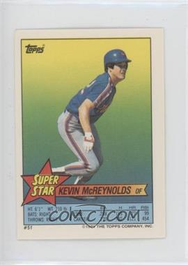 1989 Topps Super Star Sticker Back Cards - [Base] #51.88 - Kevin McReynolds (Will Clark 88)