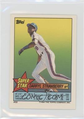 1989 Topps Super Star Sticker Back Cards - [Base] #53.13 - Darryl Strawberry (Dave Smith 13, Mickey Tettleton 231)
